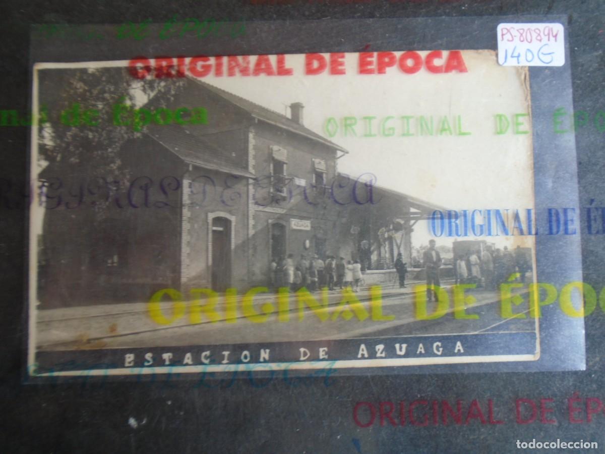 Postales: (PS-80894)POSTAL FOTOGRAFICA DE AZUAGA(BADAJOZ)-ESTACION FERROCARRIL