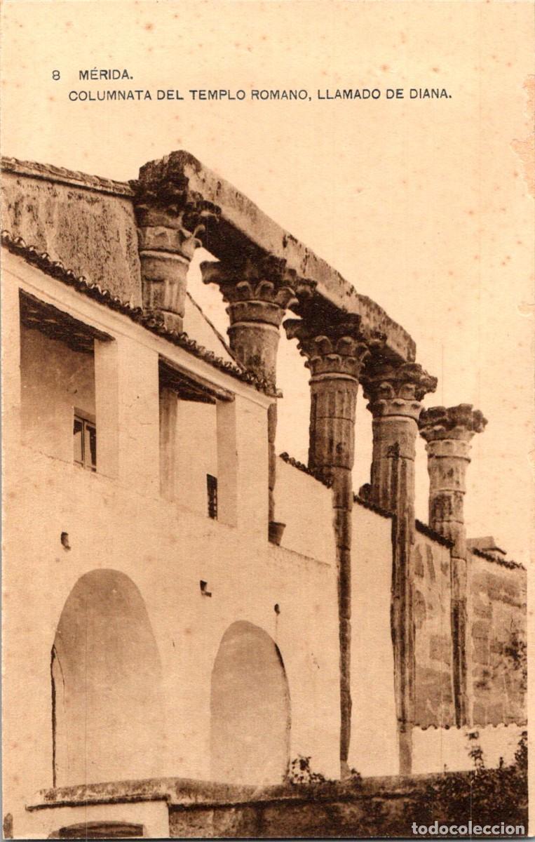 Postales: M&eacute;rida - Columnata del Templo Romano, Llamado de Diana - Hauser y Menet 8 - 137x88mm