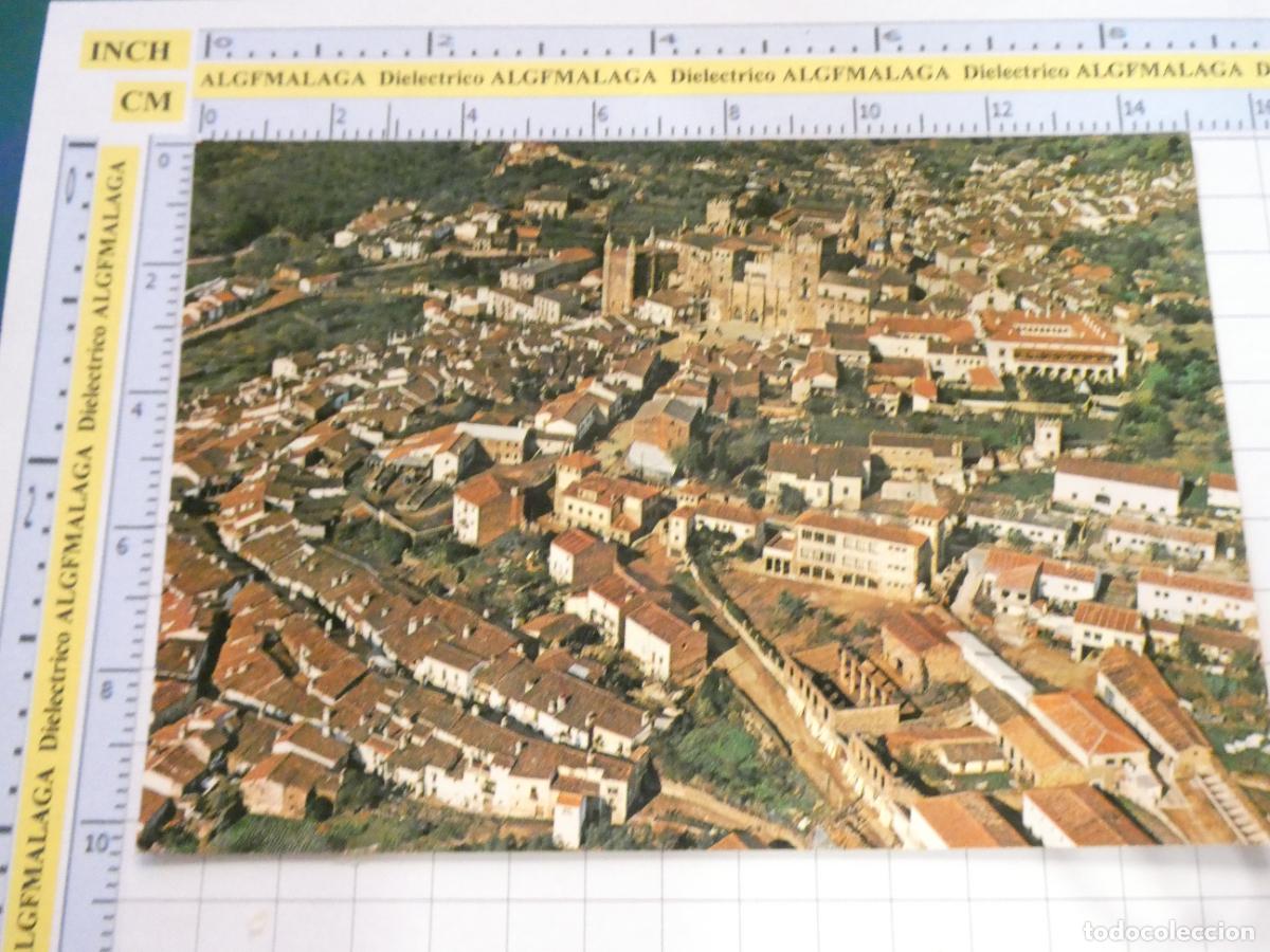 Postales: POSTAL DE C&Aacute;CERES. A&Ntilde;O 1973. GUADALUPE VISTA AEREA DEL MONASTERIO Y DEL PUEBLO 82 GARRABELLA. 542