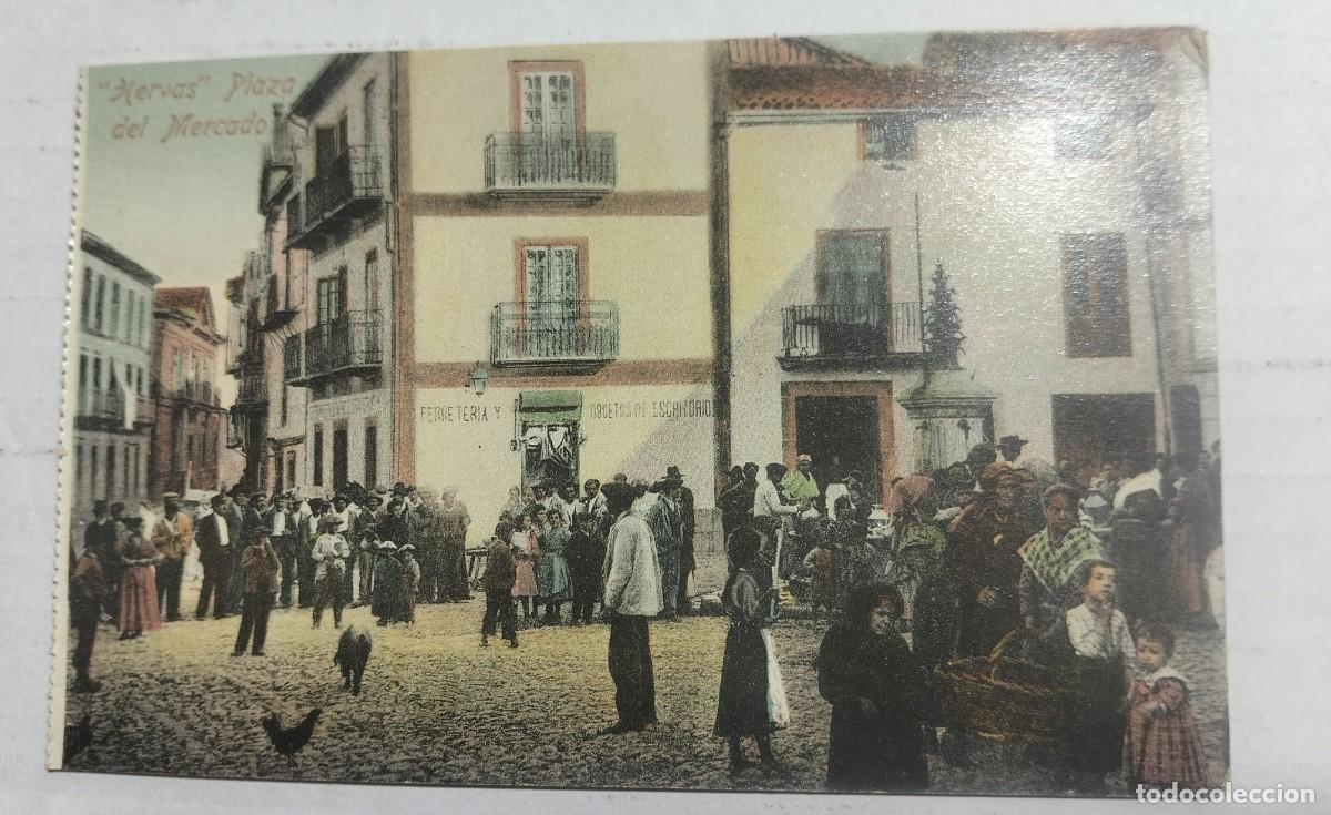 Postales: Antigua postal Hervas plaza del mercado- Editor Casas