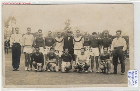 Colecionismo desportivo: POSTAL PRINCIPIOS DE SIGLO ATLETAS C.F.BARCELONA