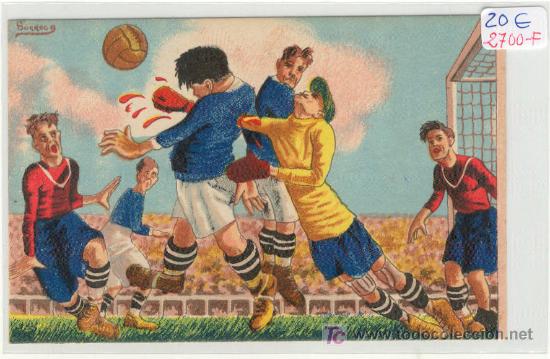 Sammelleidenschaft Sport: (2700-F) POSTAL FUTBOL A&Ntilde;OS 20 DIBUJANTE SURROCA