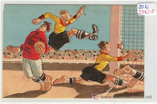 Sports collectibles: (2702-F) POSTAL FUTBOL A&Ntilde;OS 20 DIBUJANTE SURROCA