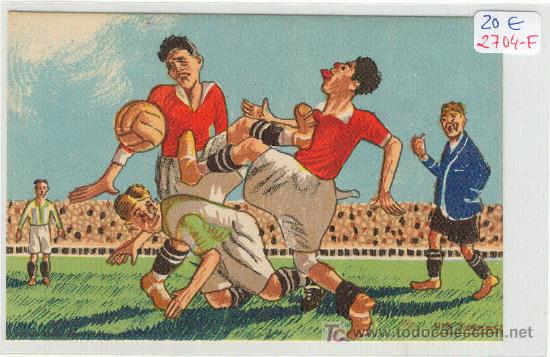 Sammelleidenschaft Sport: (2704-F)POSTAL FUTBOL A&Ntilde;OS 20 DIBUJANTE SURROCA