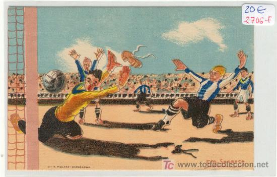 Sammelleidenschaft Sport: (2706-F)POSTAL FUTBOL A&Ntilde;OS 20 DIBUJANTE SURROCA