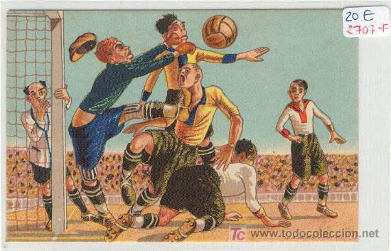 Sammelleidenschaft Sport: (2707-F)POSTAL FUTBOL A&Ntilde;OS 20 DIBUJANTE SURROCA