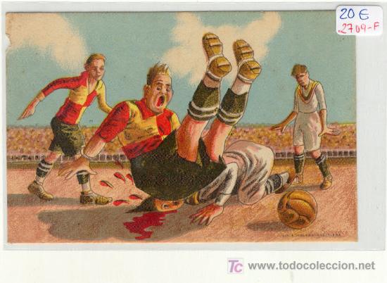 Sports collectibles: (2709-F)POSTAL FUTBOL A&Ntilde;OS 20 DIBUJANTE SURROCA