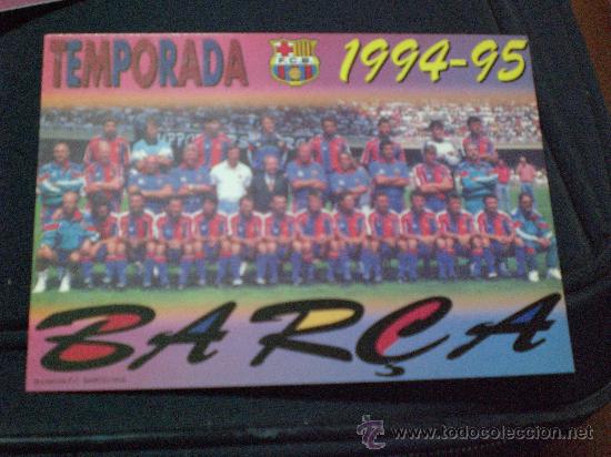 Coleccionismo deportivo: Postal Plantilla Barcelona Bar&ccedil;a 1995 1996 - Foto 1