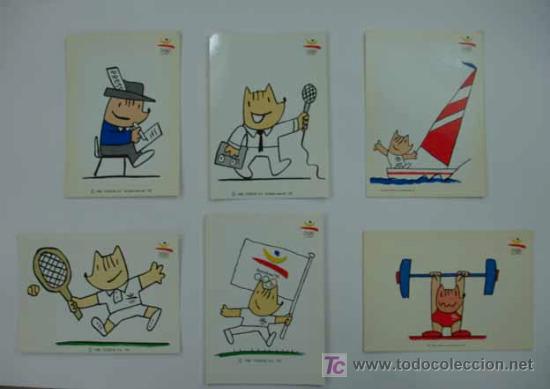 Coleccionismo deportivo: 6 POSTALES DE LAS OLIMPIADAS DE BARCELONA 1992. COBI. - Foto 1
