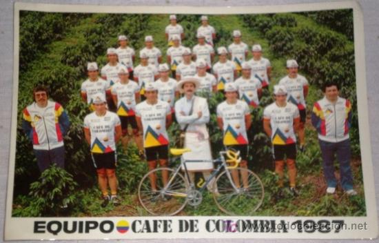 Collezionismo sportivo: Postal equipo ciclista Caf&eacute; de Colombia (1987)