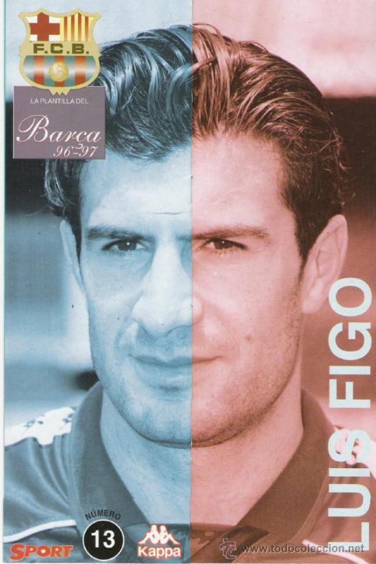 Coleccionismo deportivo: FICHA  DEL F.C. BARCELONA   LUIS FIGO - Foto 1