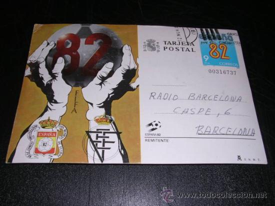 Collectionnisme sportif: POSTAL ESPA&Ntilde;A 82 FIFA.REAL COMITE ORGANIZADOR COPA MUNDIAL DE FUTBOL-15X10,5 CM.
