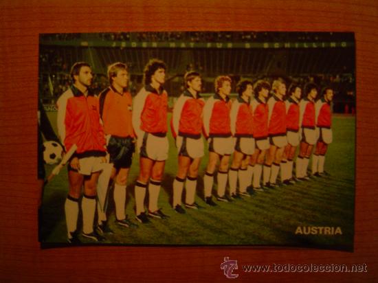 Collectionnisme sportif: POSTAL  SELECCION NACIONAL DE AUSTRIA  N&ordm; 8 SIN CIRCULAR