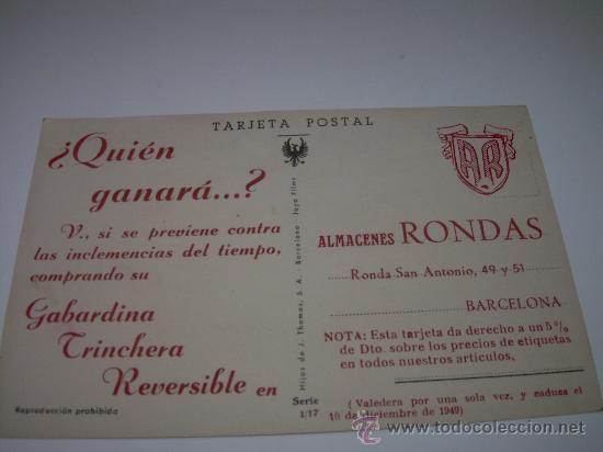 Coleccionismo deportivo: RARA Y BONITA POSTAL...C.F. BARCELONA...1948 - 49. - Foto 2 - 27600270