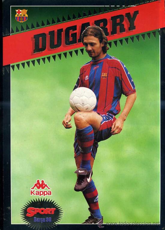 Coleccionismo deportivo: POSTAL GIGANTE BAR&Ccedil;A 97-98 : DUGARRY