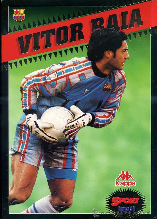 Coleccionismo deportivo: POSTAL GIGANTE BAR&Ccedil;A 97-98 : VITOR BAIA
