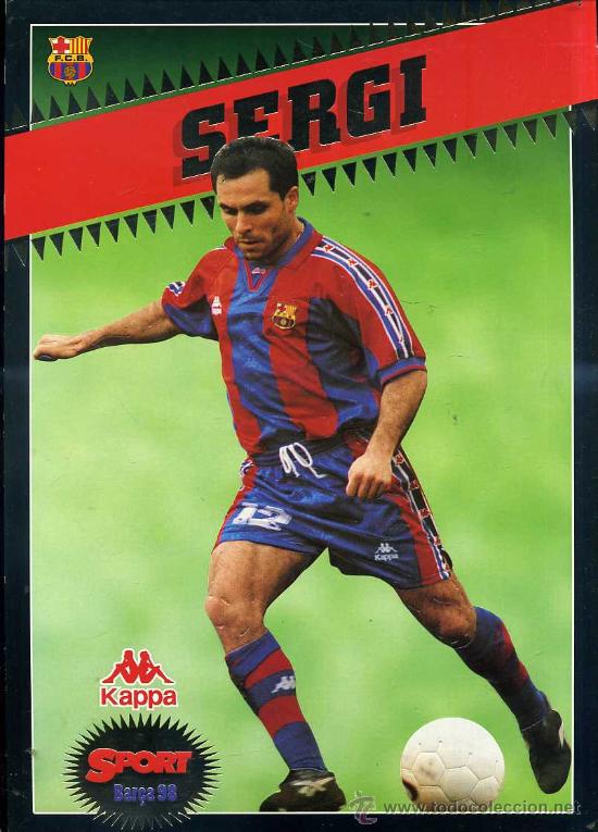 Coleccionismo deportivo: POSTAL GIGANTE BAR&Ccedil;A 97-98 : SERGI
