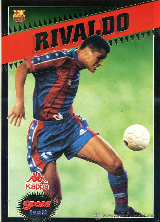 Coleccionismo deportivo: POSTAL GIGANTE BAR&Ccedil;A 97-98 : RIVALDO