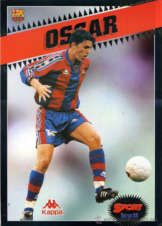 Coleccionismo deportivo: POSTAL GIGANTE BAR&Ccedil;A 97-98 : OSCAR