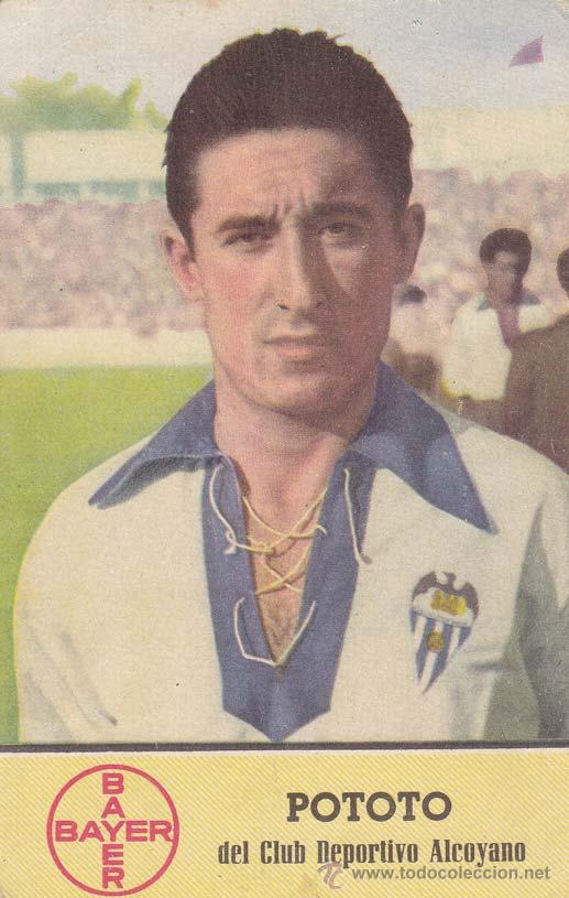 Coleccionismo deportivo: POSTAL PUBLICITARIA: BAYER - FUTBOLISTA POTOTO - CLUB DEPORTIVO ALCOYANO - ALCOY - FUTBOL - CORIFINA
