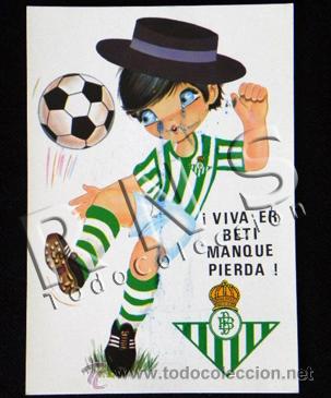 Collectionnisme sportif: POSTAL DIBUJO NI&Ntilde;O DEL REAL BETIS NO CIRCULADA - OTRAS POSTALES Y CROMOS EN VENTA DEPORTE F&Uacute;TBOL