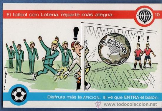 Sports collectibles: postal - loteria nacional - ser. q n&ordm; 10 - la loteria y el futbol- espa&ntilde;a 82 -dib. e.lara - a&ntilde;o 1981