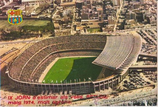 Collectionnisme sportif: Estadio F.C.Barcelona,IX jorn d'estimar als vells,betlem,maig 1974 agraits