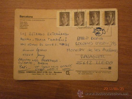 Coleccionismo deportivo: POSTAL F.C. BARCELONA CIRCULADA - Foto 2