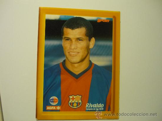 Coleccionismo deportivo: POSTAL CARTON DURO F.C.BARCELONA RIVALDO 98-99