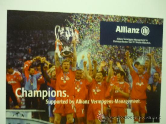 Sports collectibles: POSTAL PUBLICIDAD ALLIANZ SEG. FUTBOL CHAMPIONS BAYER MUNICH