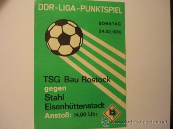 Coleccionismo deportivo: PROGRAMA LIGA EXTRANJERA DDR.- BAU ROSTOCK-STAHL EISENHUTTENSTADT