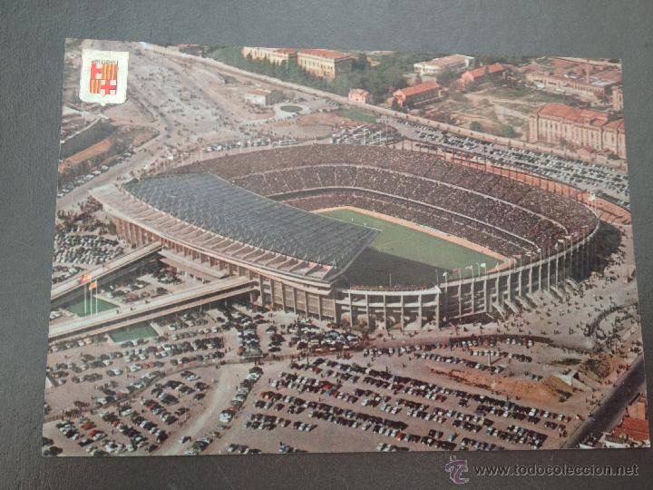 Coleccionismo deportivo: Antigua postal del Estadio F.C.B. Barcelona -  Escudo de Oro