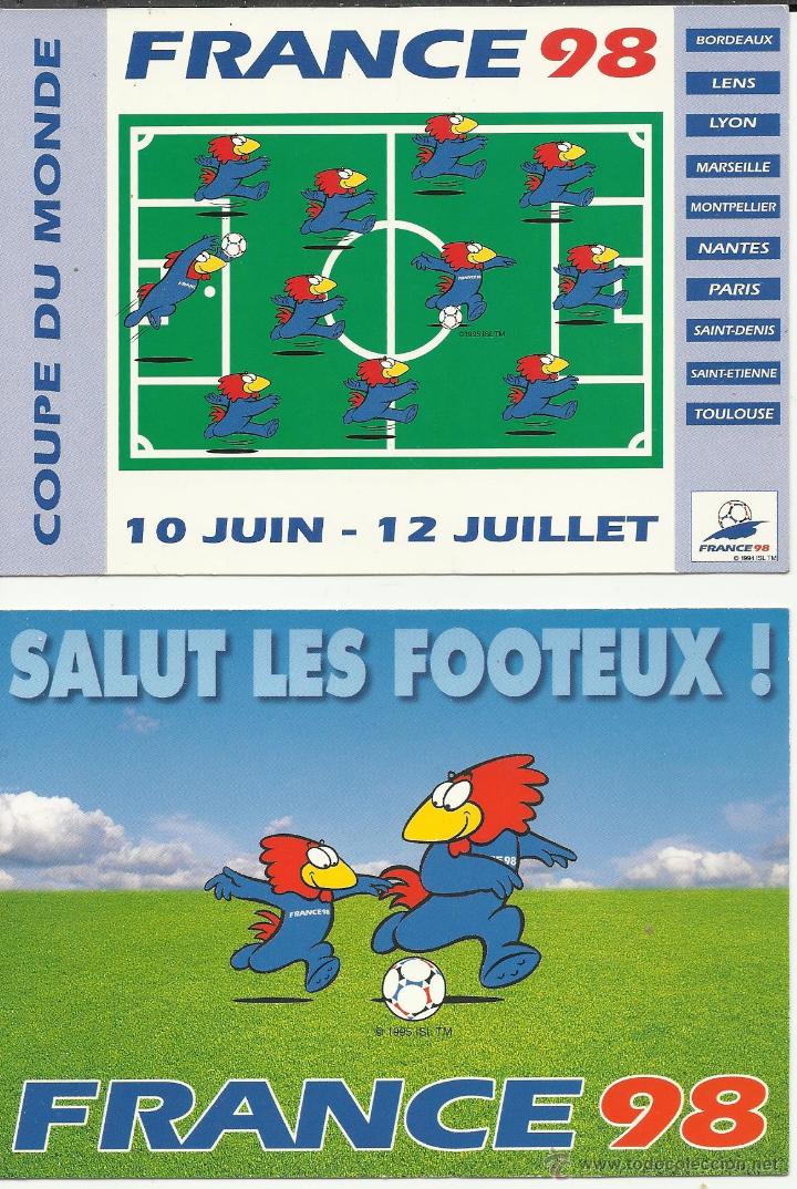 Collezionismo sportivo: PAREJA DE POSTALES DE FUTBOL COPA DEL MUNDO FRANCIA 98