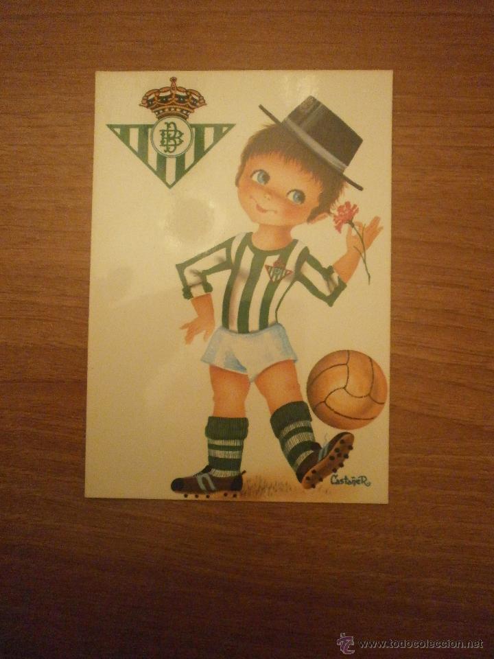 Collezionismo sportivo: POSTAL  BETIS ILUSTRADA CASTA&Ntilde;ER SIN CIRCULAR