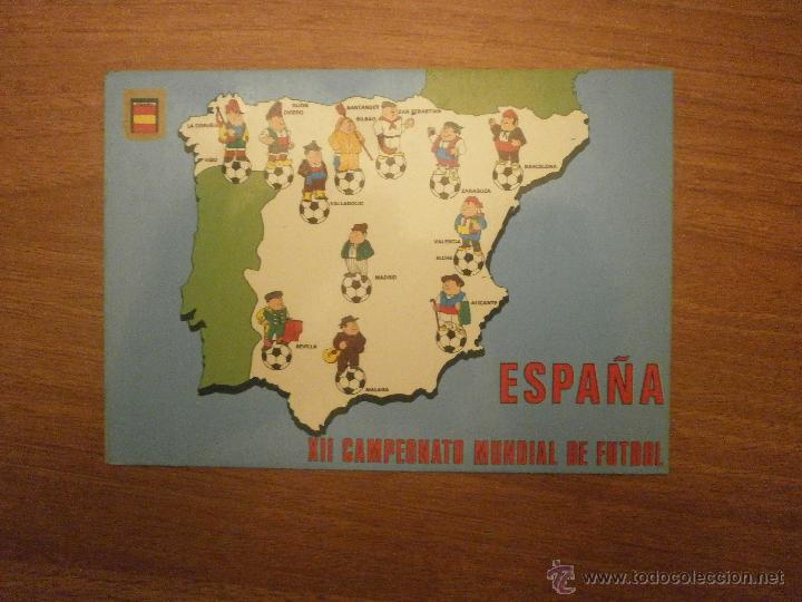 Collezionismo sportivo: POSTAL ESPA&Ntilde;A XII CAMPEONATO MUNDIAL DE FUTBOL SIN CIRCULAR