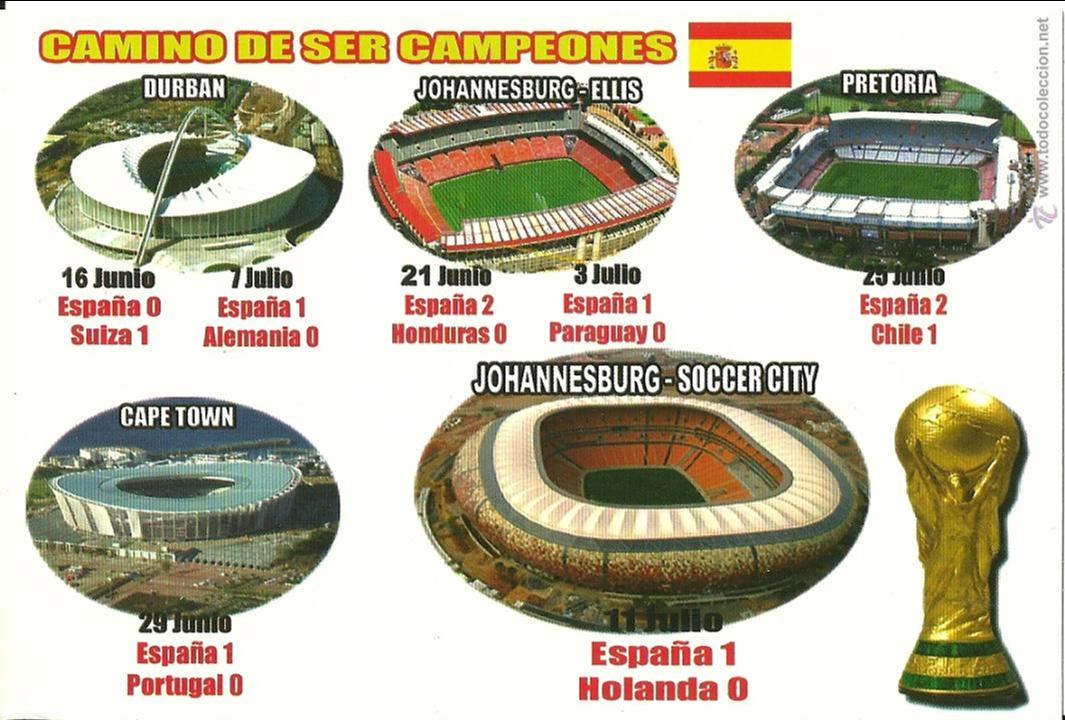 Sports collectibles: SELECCION ESPA&Ntilde;OLA: POSTAL MUNDIAL DE SUDAFRICA. ESPA&Ntilde;A CAMPE&Oacute;N.