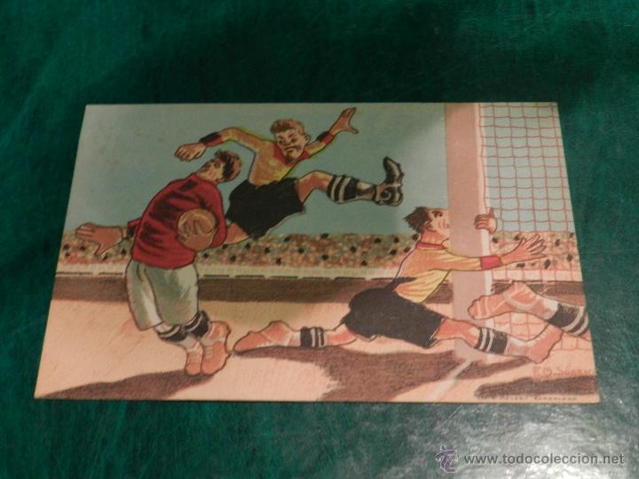 Collectionnisme sportif: POSTAL ANTIGUA HUMOSRISTA DE FUTBOL, SE&Ntilde;ALES DE USO