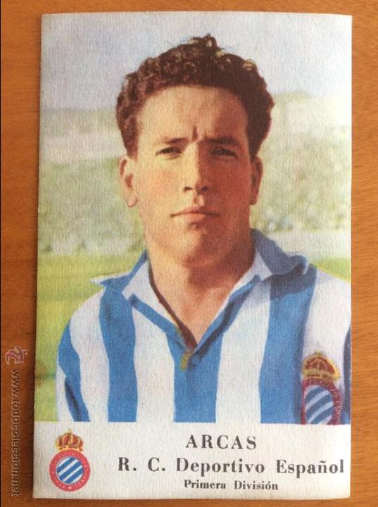 Sports collectibles: Postal de Arcas jugador del  club deportivo Espa&ntilde;ol
