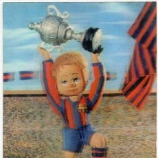 Coleccionismo deportivo: POSTAL NIÑO CON COPA. 3D. TRIDIMENSIONAL. HOLOGRAFICA. FC BARCELONA. BARÇA.. Lote 97798618