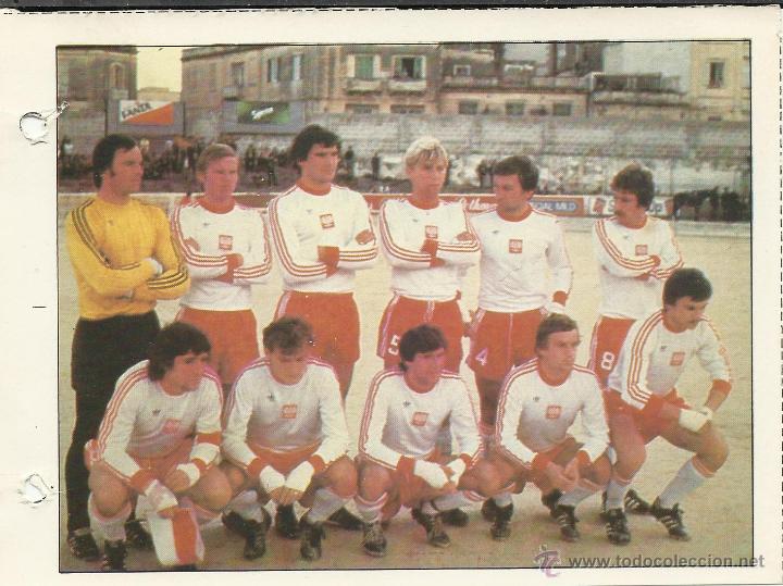 Colecionismo desportivo: FICHA DE18 x 13 cm. DE LA SELECCION POLONIA DEL MUNDIAL 82