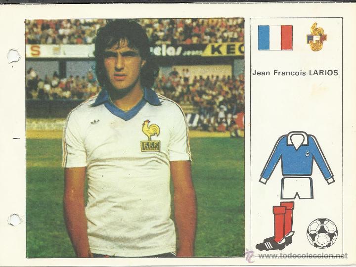 Colecionismo desportivo: FICHA DE18 x 13 cm. DE LA SELECCION FRANCESA LARIOS DEL MUNDIAL 82