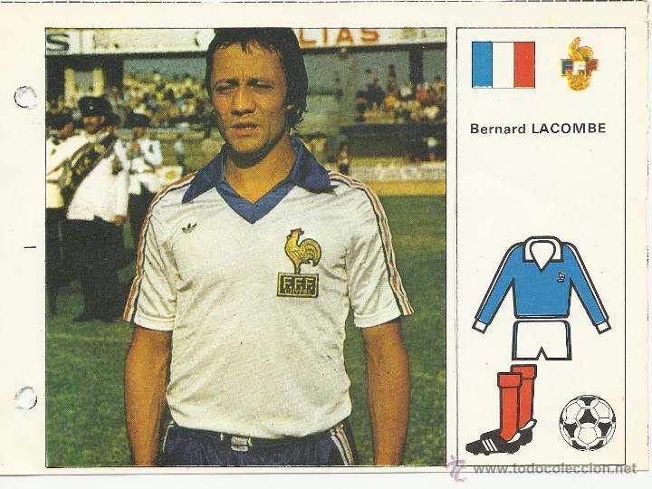 Colecionismo desportivo: FICHA DE18 x 13 cm. DE LA SELECCION FRANCESA LACOMBE DEL MUNDIAL 82
