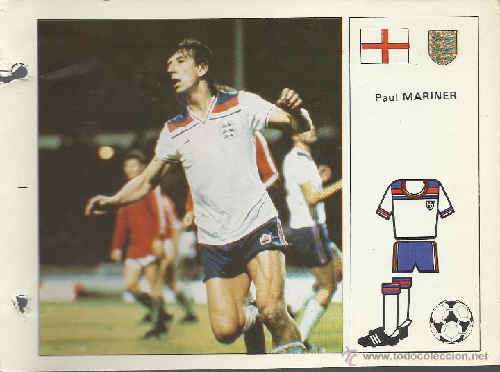 Colecionismo desportivo: FICHA DE18 x 13 cm. DE LA SELECCION INGLATERRA PAUL MARINER DEL MUNDIAL 82