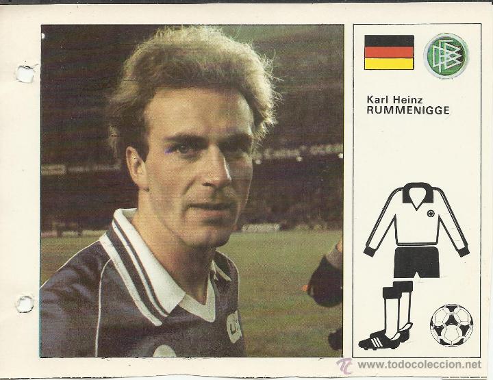 Collectionnisme sportif: FICHA DE18 X 13 CM. DE LA SELECCION ALEMANIA FEDERAL RUMMENIGGE DEL MUNDIAL 82