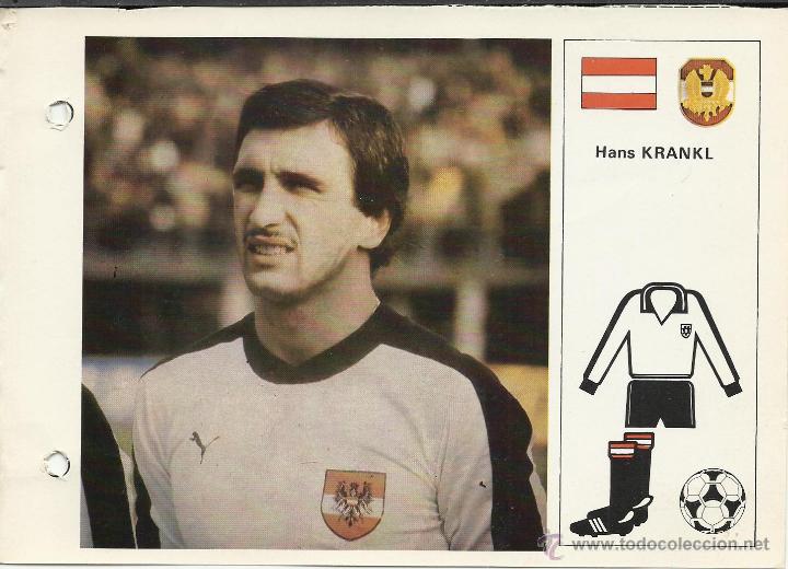 Collectionnisme sportif: FICHA DE18 X 13 CM. DE LA SELECCION DE AUSTRIA HANS KRANKL DEL MUNDIAL 82