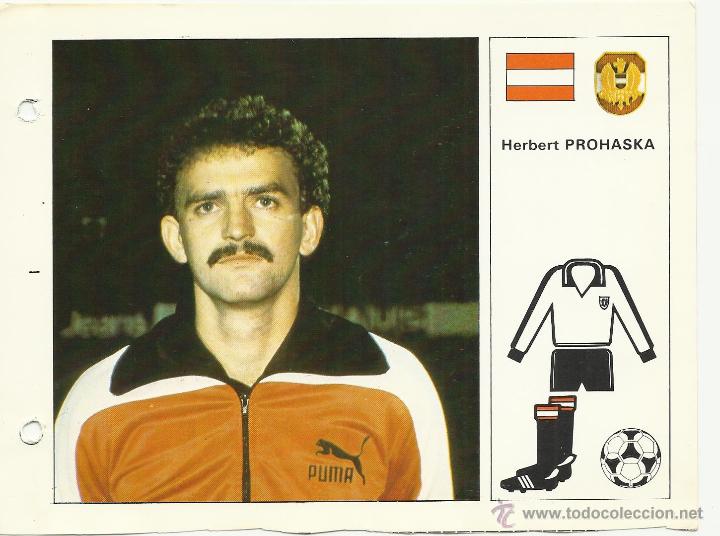 Collectionnisme sportif: FICHA DE18 X 13 CM. DE LA SELECCION DE AUSTRIA PROHASKA DEL MUNDIAL 82