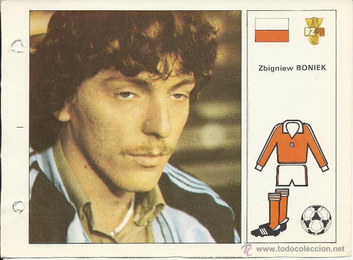 Collectionnisme sportif: FICHA DE18 X 13 CM. DE LA SELECCION DE POLONIA BONIEK DEL MUNDIAL 82