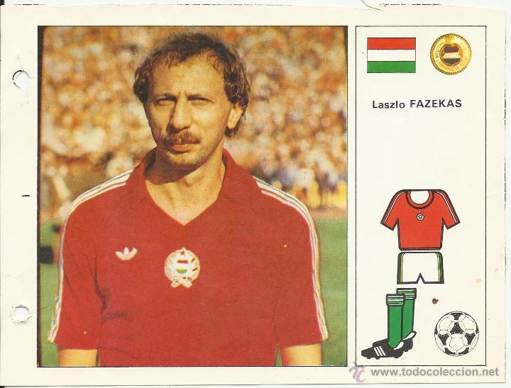 Collectionnisme sportif: FICHA DE18 X 13 CM. DE LA SELECCION DE HUNGRIA FAZEKAS DEL MUNDIAL 82