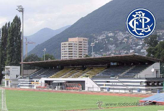 Collezionismo sportivo: Stadium Lido (FC Lorcano,Switzerland) postcard - size: 15x10 cm. aprox