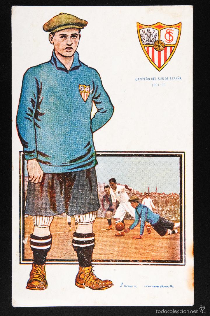 Colecionismo desportivo: POSTAL JUGADORES FOOT-BALL -SANTIZO- CAMPEON DEL SUR DE ESPA&Ntilde;A 1921-22- SERIE B N&ordm;3